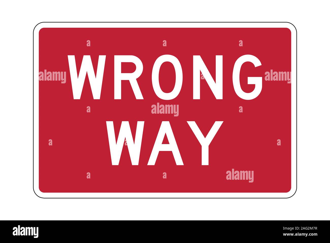 In modo errato cartello stradale Foto Stock