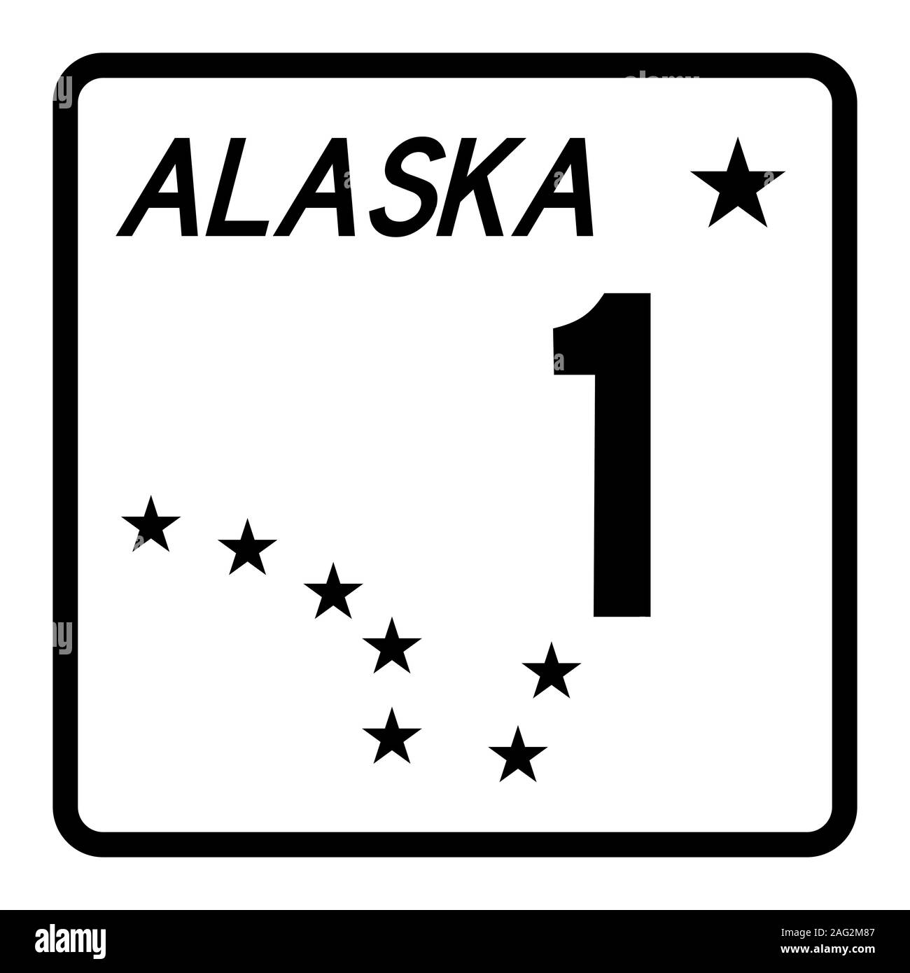 Alaska route 1 Illustrazione del simbolo Foto Stock