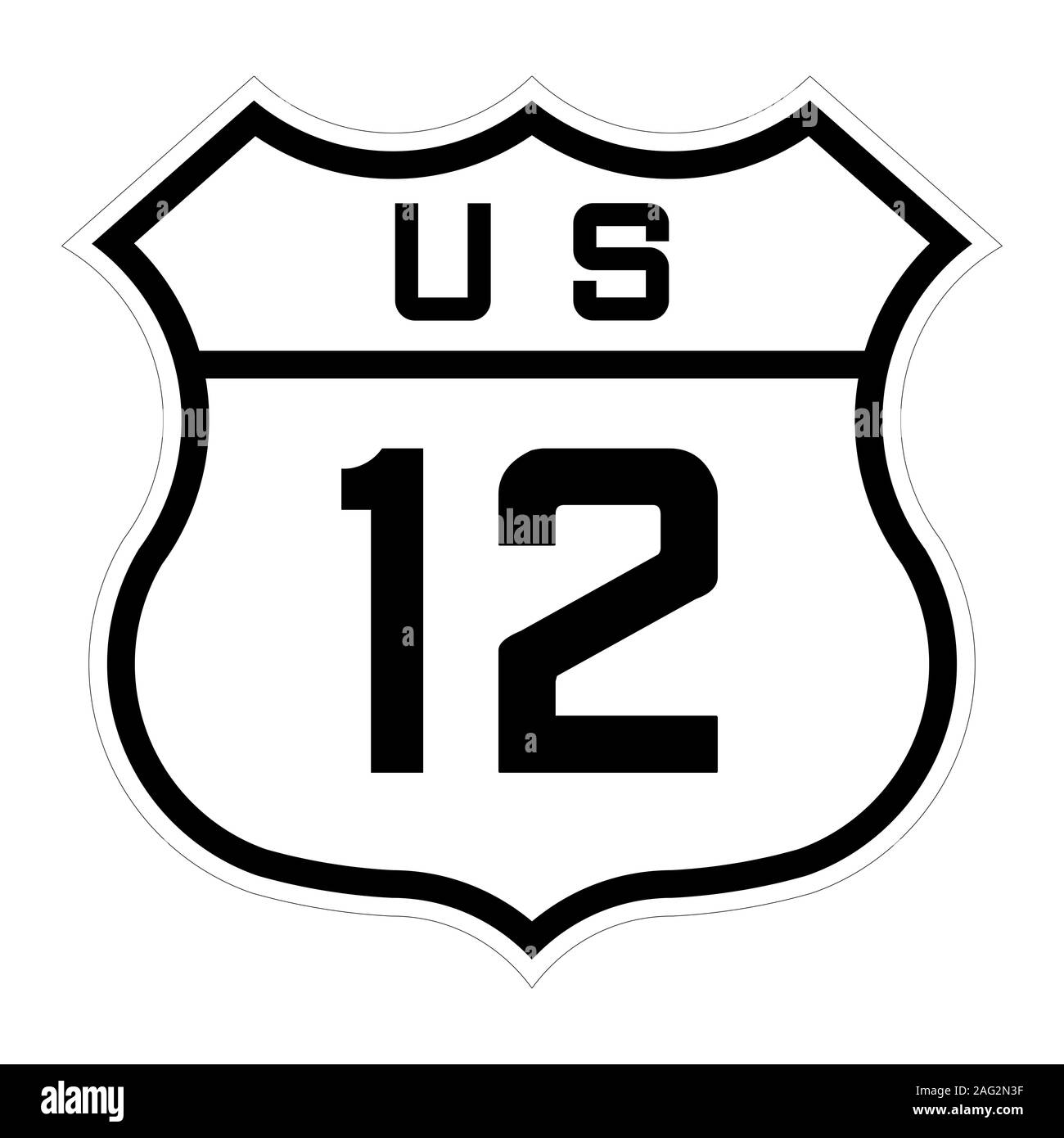 La US Route 12 segno Foto Stock