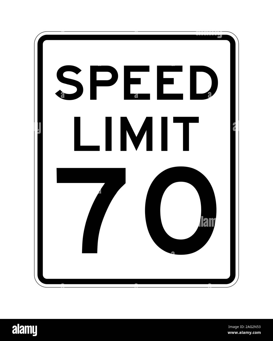 Il limite massimo di velocità 70 cartello stradale NEGLI STATI UNITI Foto  stock - Alamy