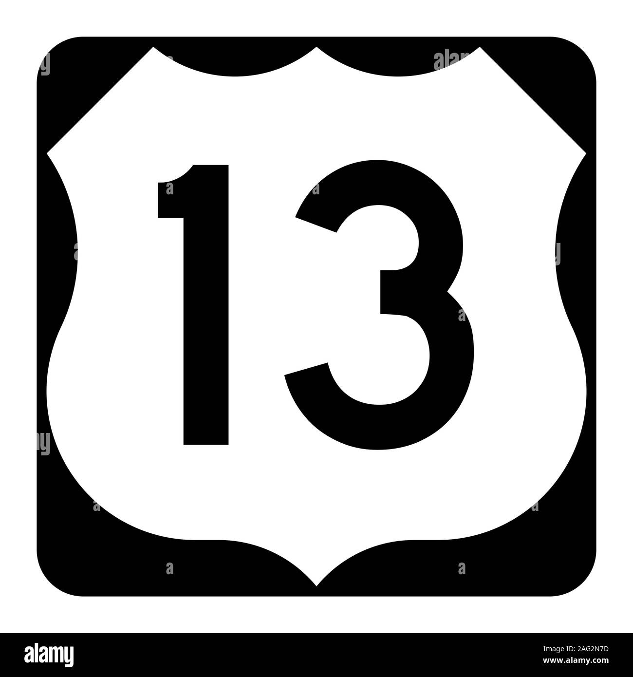 La US Route 13 segno Foto Stock