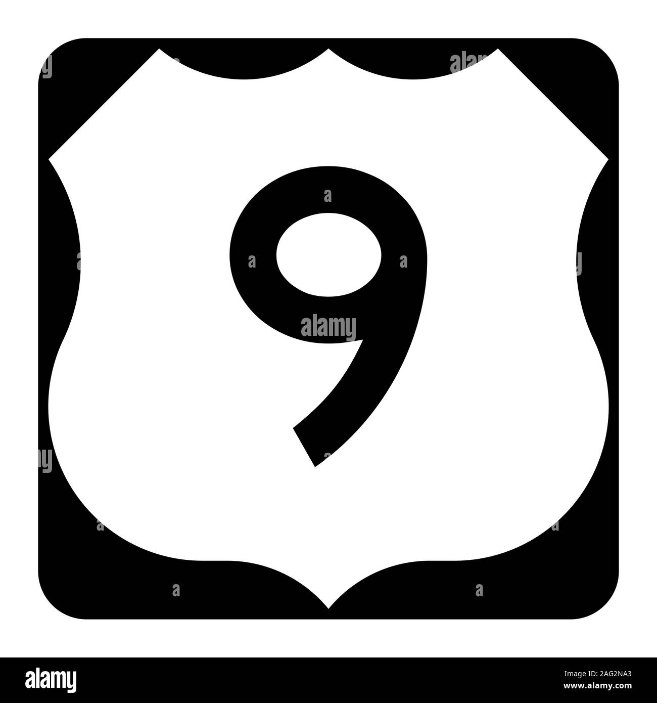 La US Route 9 segno Foto Stock