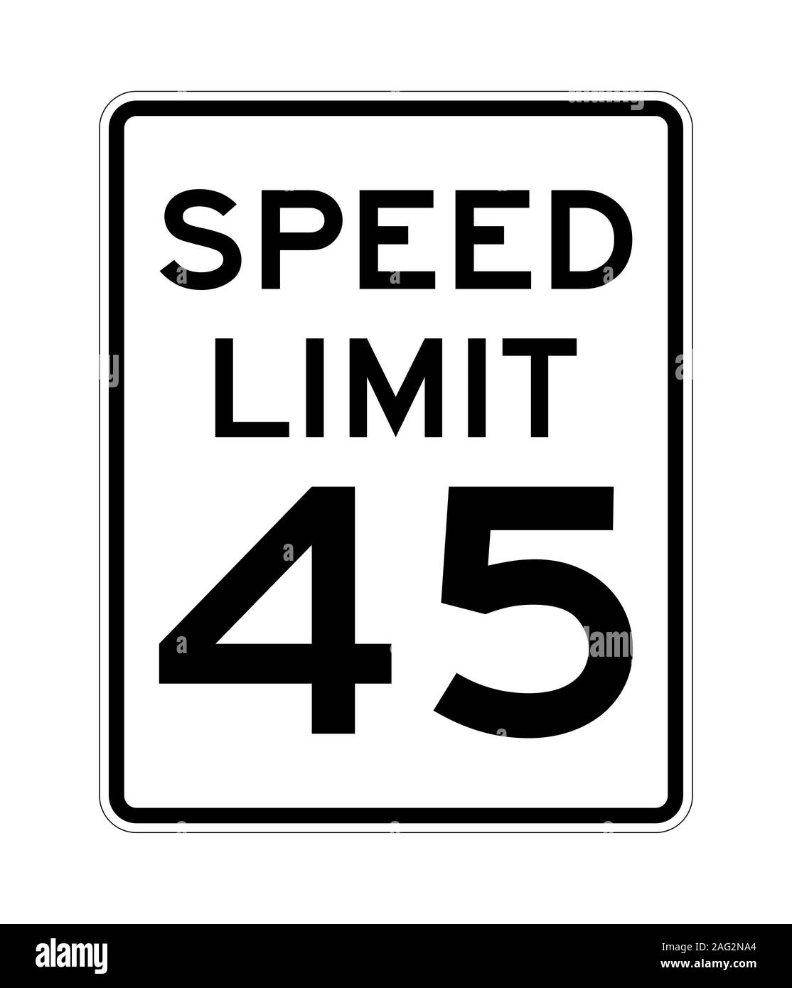 Il limite massimo di velocità 45 cartello stradale NEGLI STATI UNITI Foto  stock - Alamy