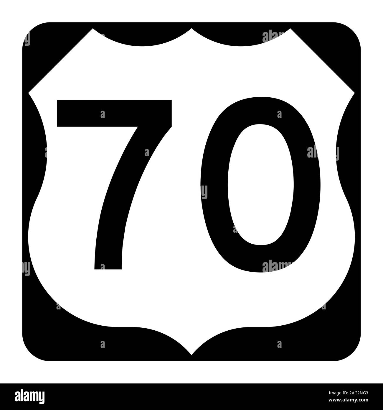 La US Route 70 segno Foto Stock