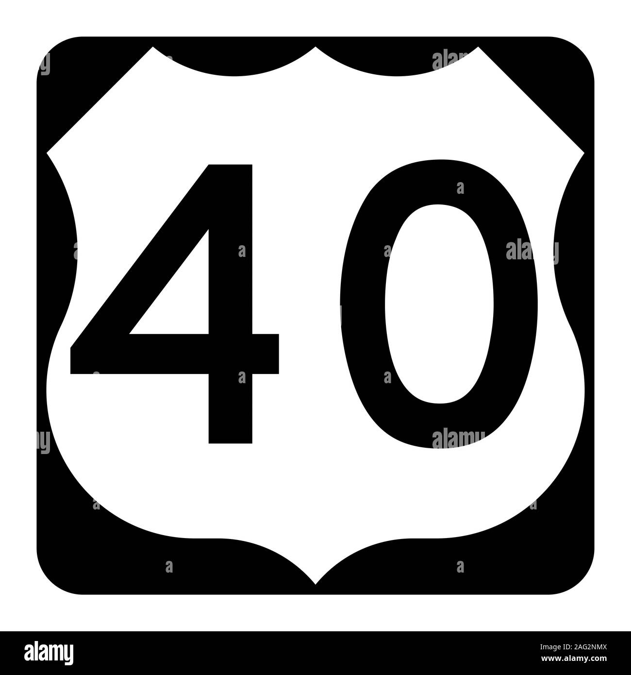 La US Route 40 segno Foto Stock