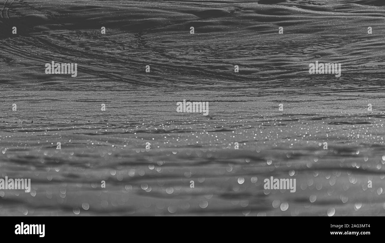Nero riflettente deserto deserto stellato, footprint sconosciuto Foto Stock