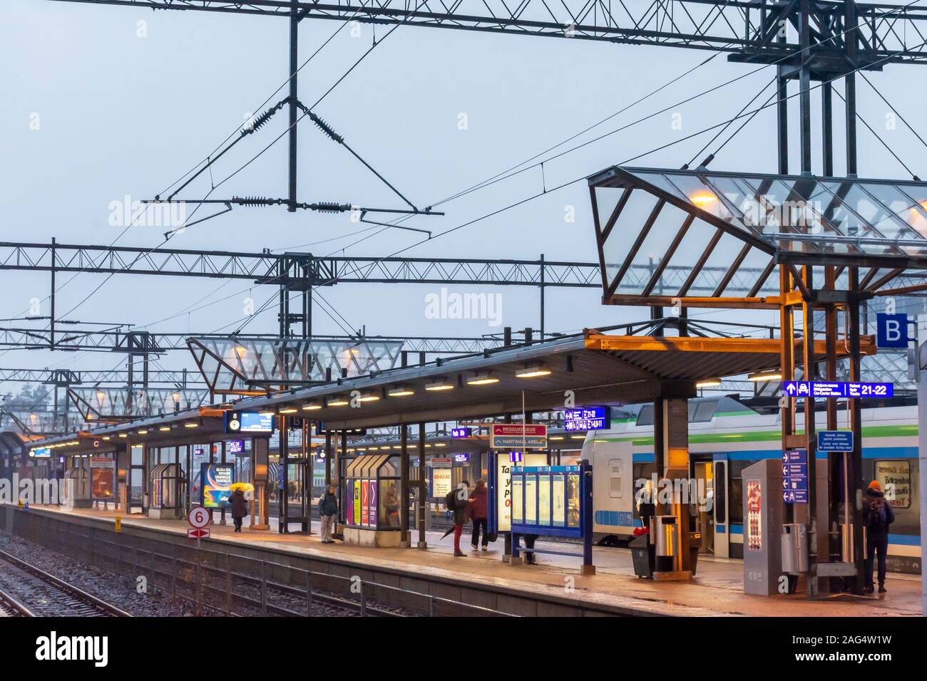 Stazione ferroviaria di Pasila a Helsinki, Finlandia Foto Stock