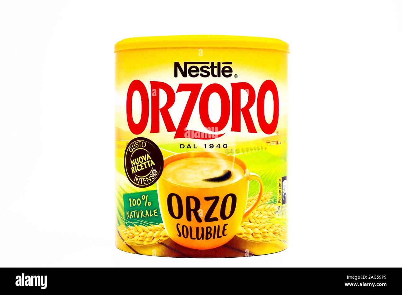 Nestlé Orzoro Instant orzo solubile Foto stock - Alamy