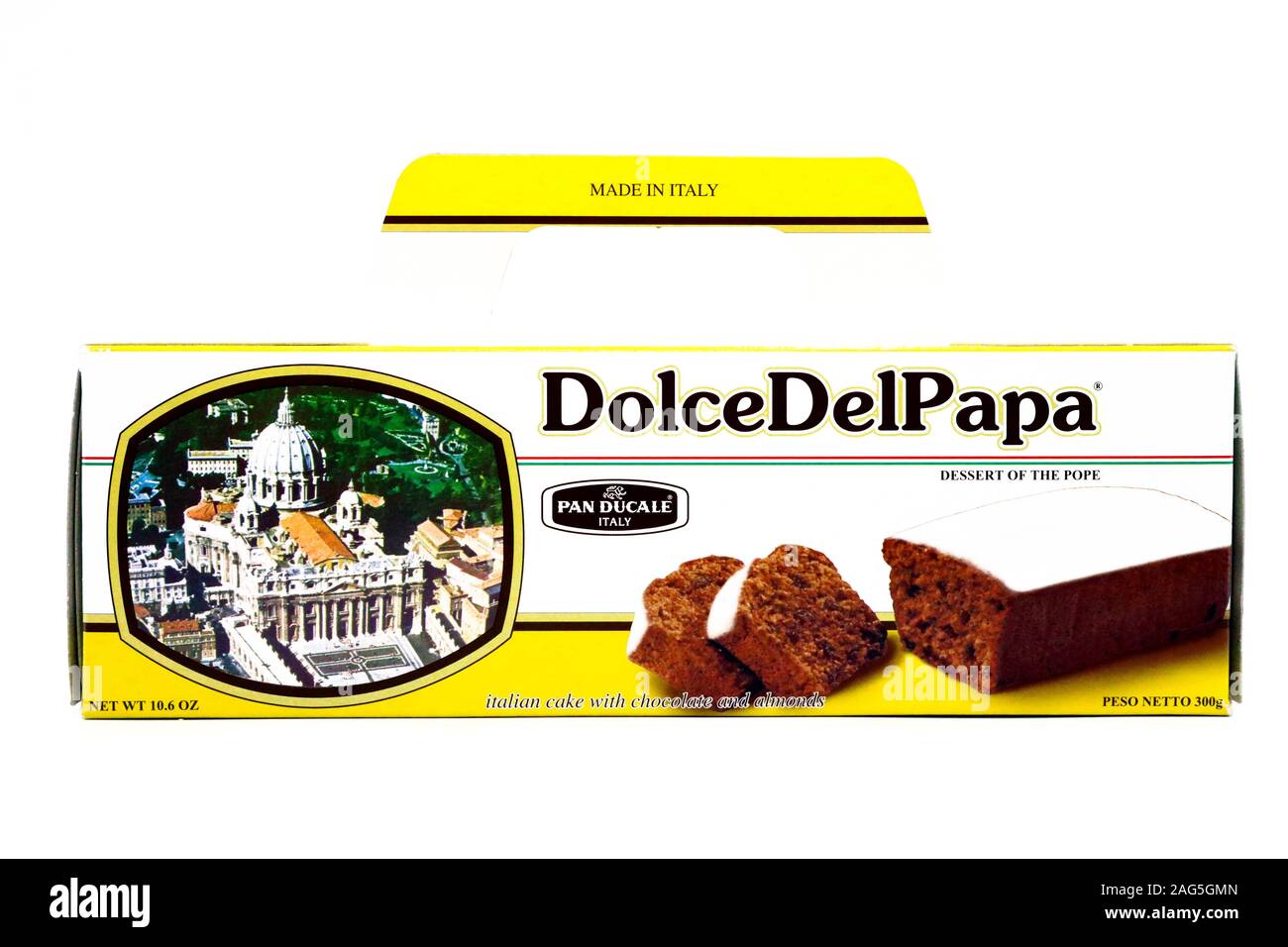 Dessert del Papa, Italiano torta di cioccolato e mandorle prodotte dal Pan Ducale Foto Stock