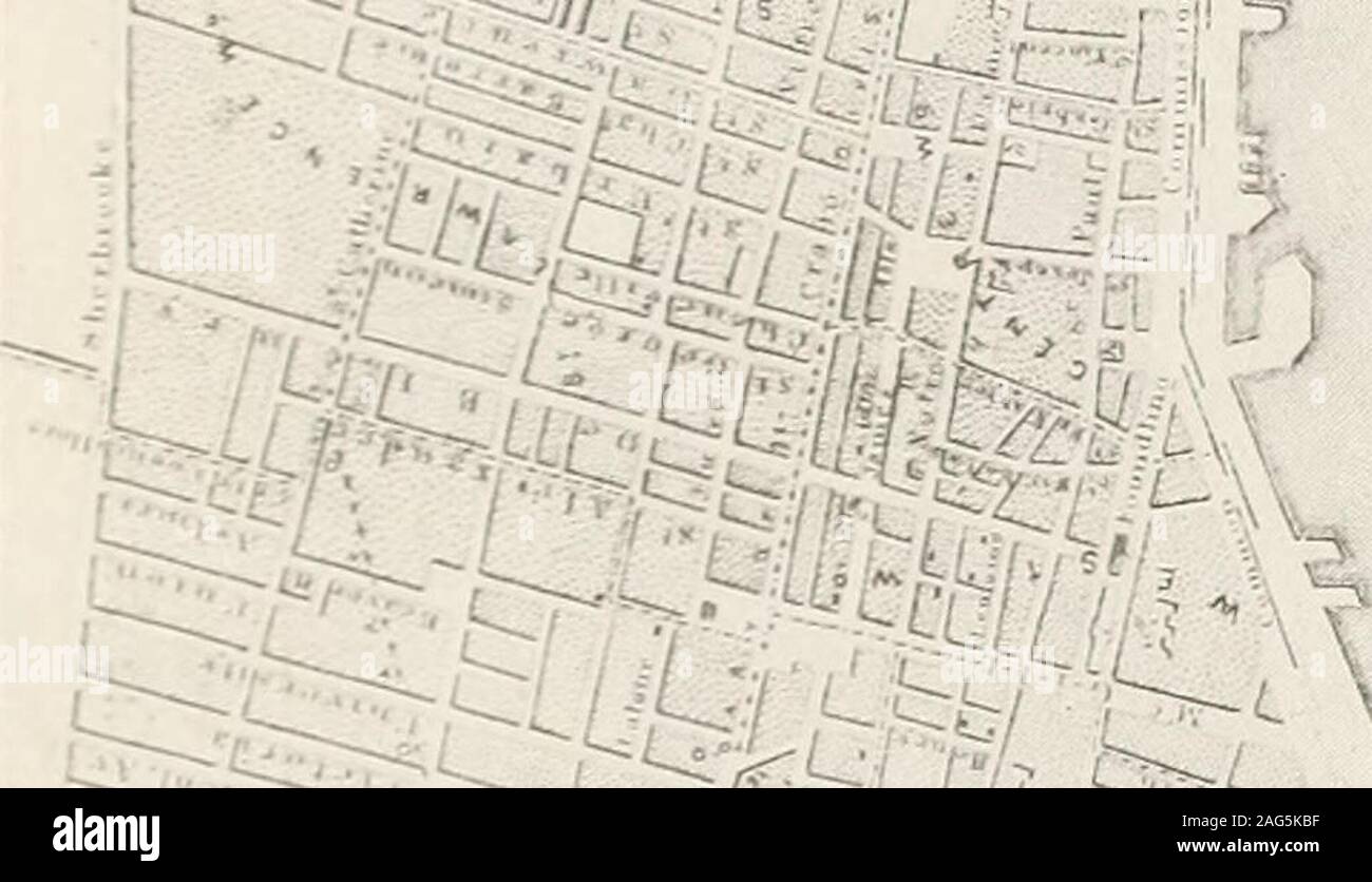 . Vecchio e nuovo Montreal con una serie di viste comparativo che illustra la crescita e lo sviluppo dei più grandi città. -• ; Foto Stock