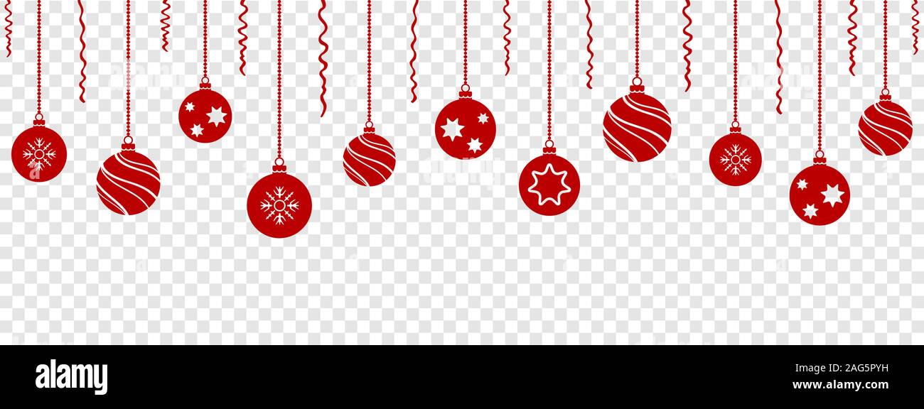 Set di rosso le palle di Natale decorazioni Illustrazione Vettoriale