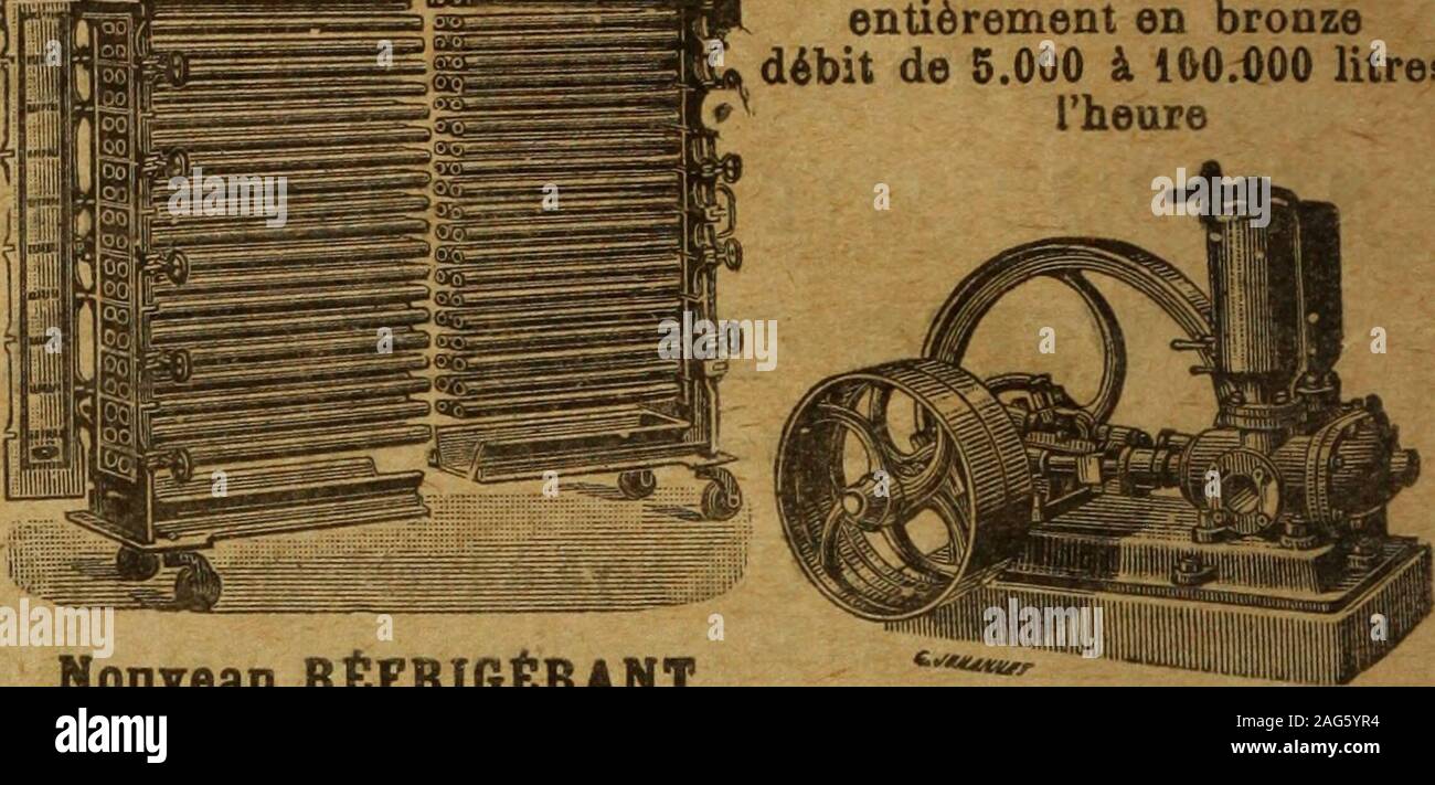 . La Revue de la viticoltura : Organe de l'agriculture des régions viticoles. Nonveaa RÉFRIGÉRANT BroT. S, 6. D, G. pour le rpfroiWis"iempnt de moâts de ? R g© 2 p. TRAITE DE VIMIFICATION Médaille dOr de la Société des agriculteurs de Frwiee. - 44 figure dans le te.xte PAR RAYMOND BRUNET ^ gg bureaux de la revue Ingénieur agronome, Prop-Viticulteur Parigi, 1 rue Le Goff (V") TRAITEMENT DES VINS BLANCS par lacide sulfureux liquide Procédé Laborde. - Breveté S. G. D, G. FILTRE LE OÏROTVDIIV Système Laborde et Bicharretle. B^^ S. G. D. G. ÉTABLISSEMENTS LASMOLLES OENOLOGIQUES ET R. DE LA FAYE J. BICHA Foto Stock