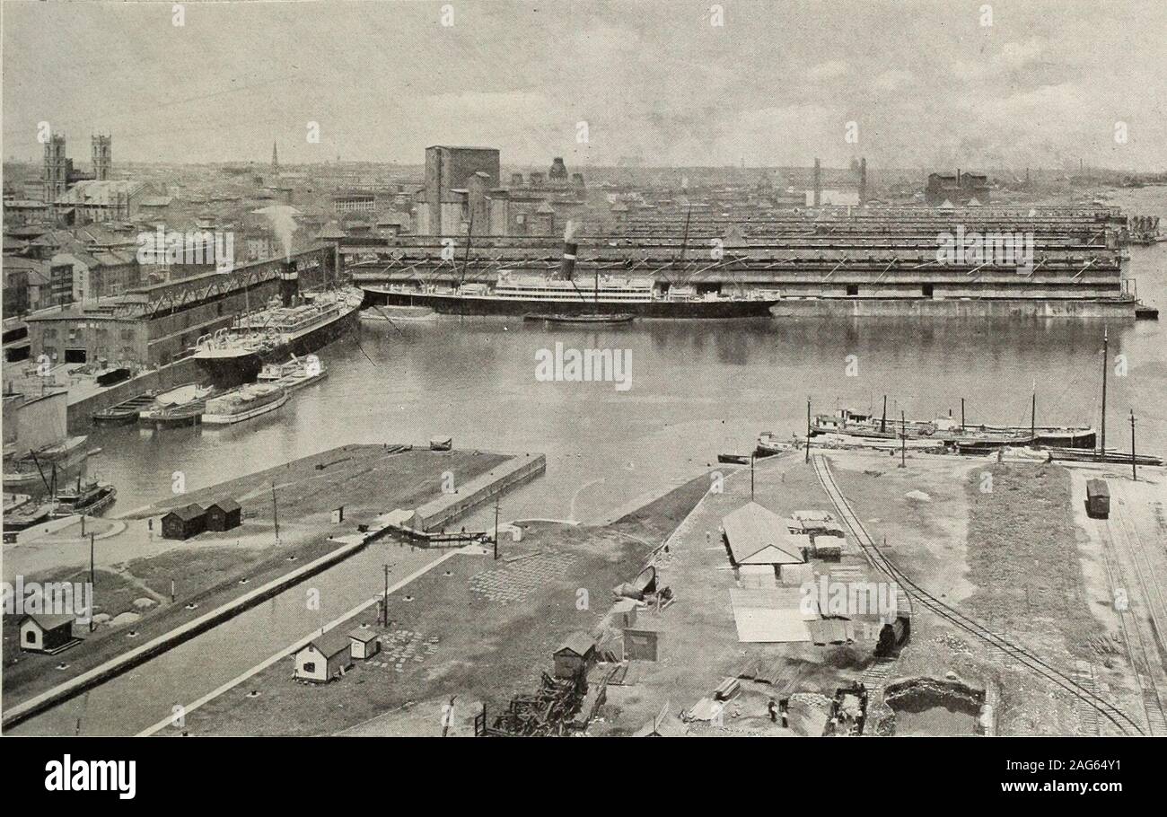 . Vecchio e nuovo Montreal con una serie di viste comparativo che illustra la crescita e lo sviluppo dei più grandi città. fX. ^^-^.fc^j? Foto Stock