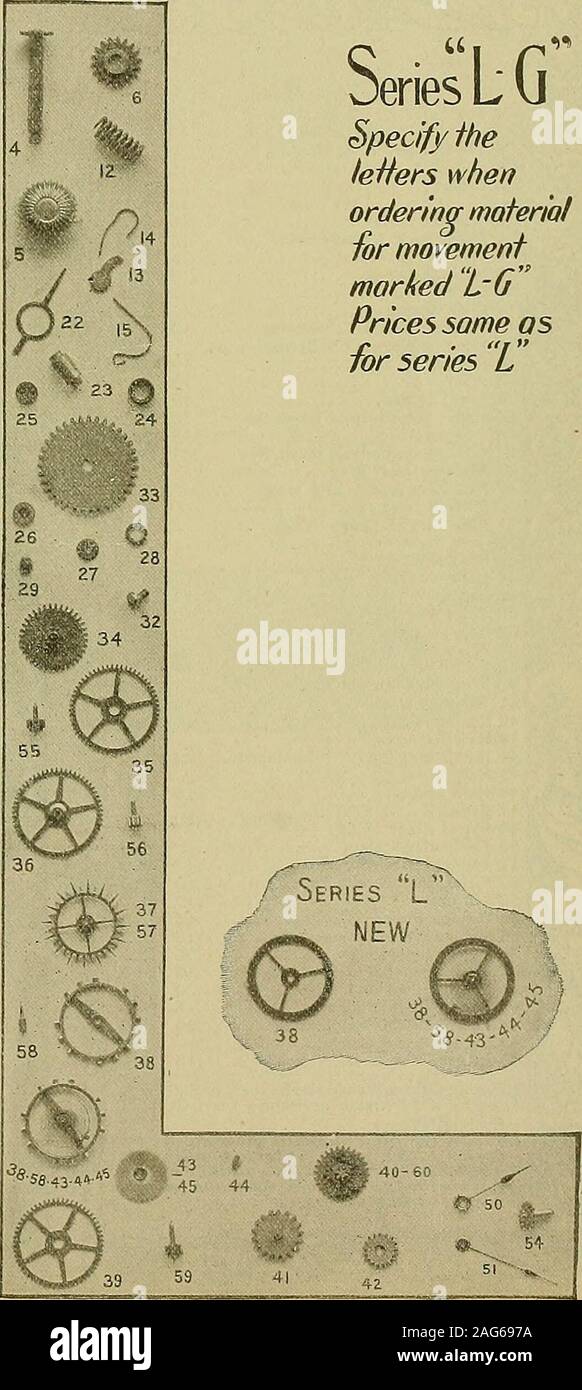 . Xx secolo catalogo delle forniture per orologiai, gioiellerie e parentado mestieri. Il Ventesimo secolo catalogo dei materiali di consumo Foto Stock