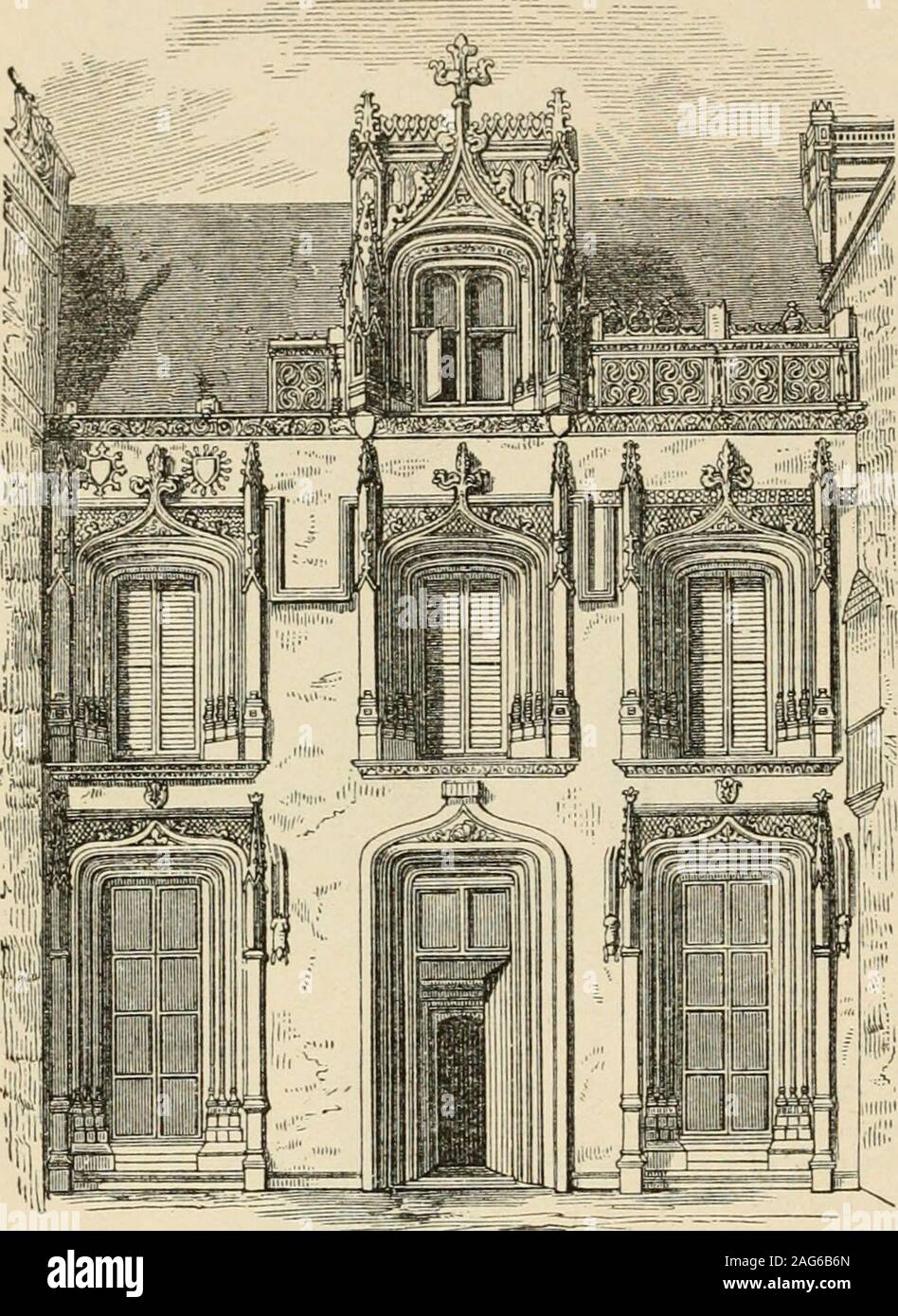 . Un'enciclopedia di architettura, storico, teorico e pratico. Nuova ed., rev., porzioni riscritto e con aggiunte da Wyatt Papworth. entin, Compiegne e Noy-on ; con due dei migliori ex-campioni dell'arte di questo periodo,tlie Palais de Justice e tlieHotel de Bouvgtheroulde, atRouen. Piastrella prima era begunni 14 99 e terminato nel 1508.Mi ha tracciato su cui questo beauti-i 1 supporti di lavoro, compresi thecourt-cantiere, è di circa tre-*itths di un inglese un acro, eil arramjement del suo piano isgiven, tliat è di ilie ancientpart dell'edificio, in maschera. 24.5.It è così descritto da DawsonTur Foto Stock