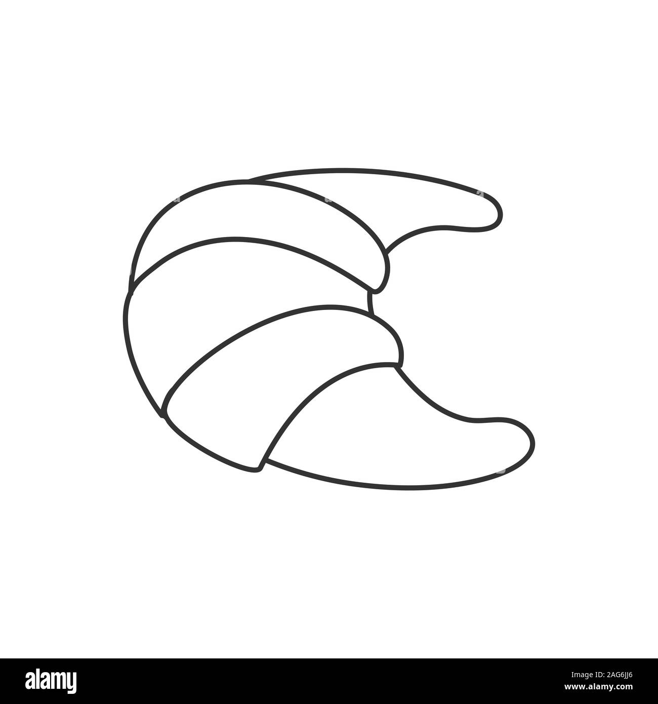 Outline bagel vuoto icona. Icona isolati su sfondo bianco, di tipo piatto. Illustrazione Vettoriale