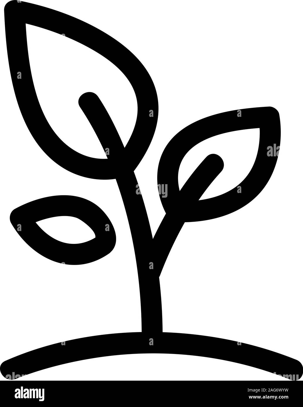 Piccolo albero vettore icona. Isolate il simbolo di contorno illustrazione Illustrazione Vettoriale