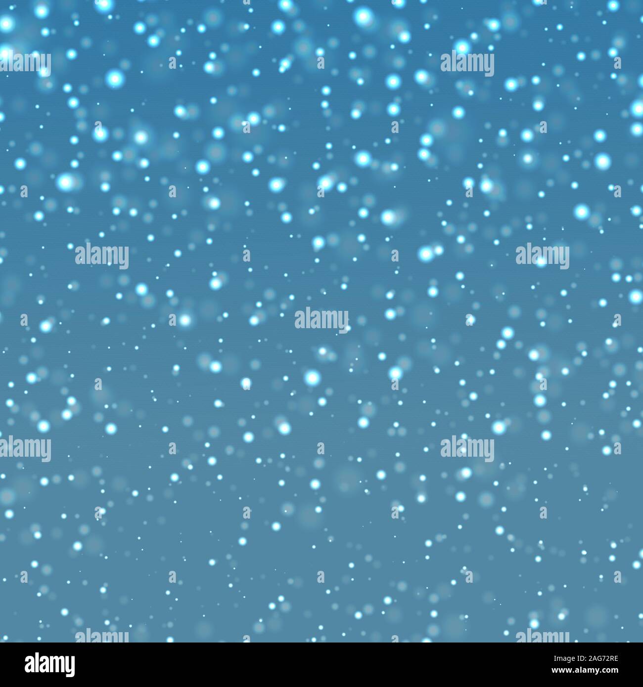 Inverno naturale con uno sfondo con cielo blu, nevicata, fiocchi di neve in varie forme Illustrazione Vettoriale