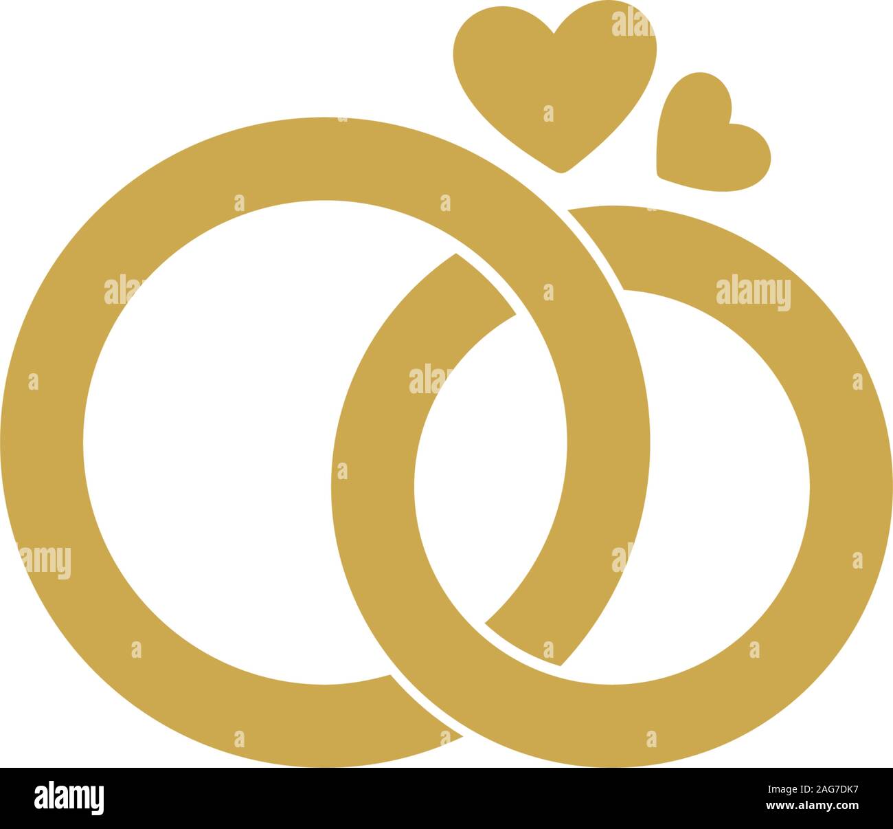 Il logo di nozze.Gold gli anelli di nozze.stilizzata anelli di fidanzamento.il logo del vettore per il matrimonio.gli attributi e la decorazione di cerimonia di nozze.Il simbolo di fede Illustrazione Vettoriale