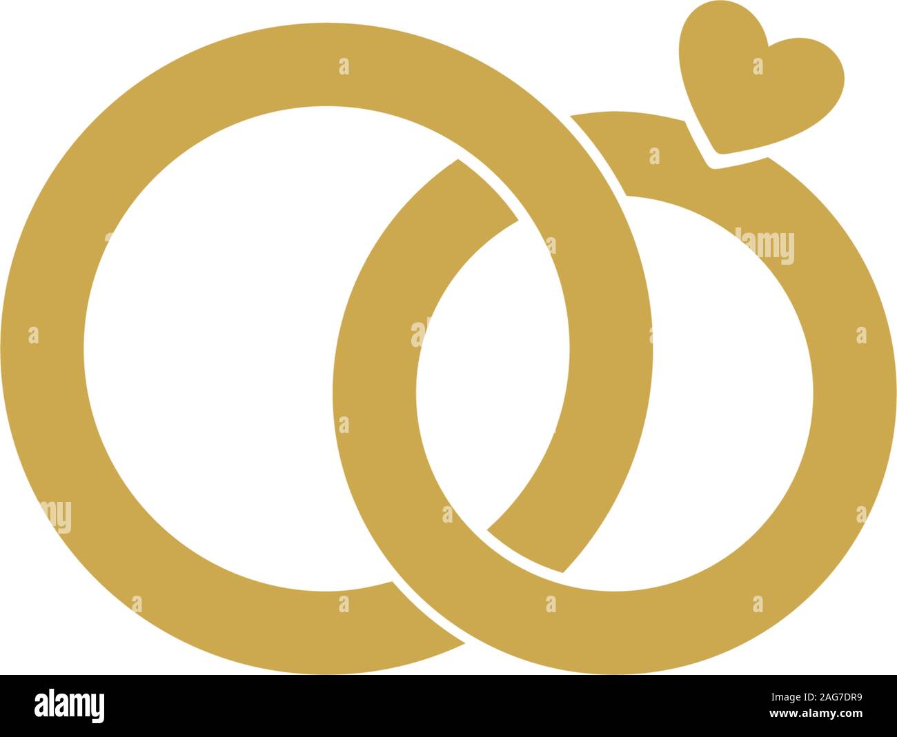 Il logo di nozze.Gold gli anelli di nozze.stilizzata anelli di fidanzamento.il logo del vettore per il matrimonio.gli attributi e la decorazione di cerimonia di nozze.Il simbolo di fede Illustrazione Vettoriale