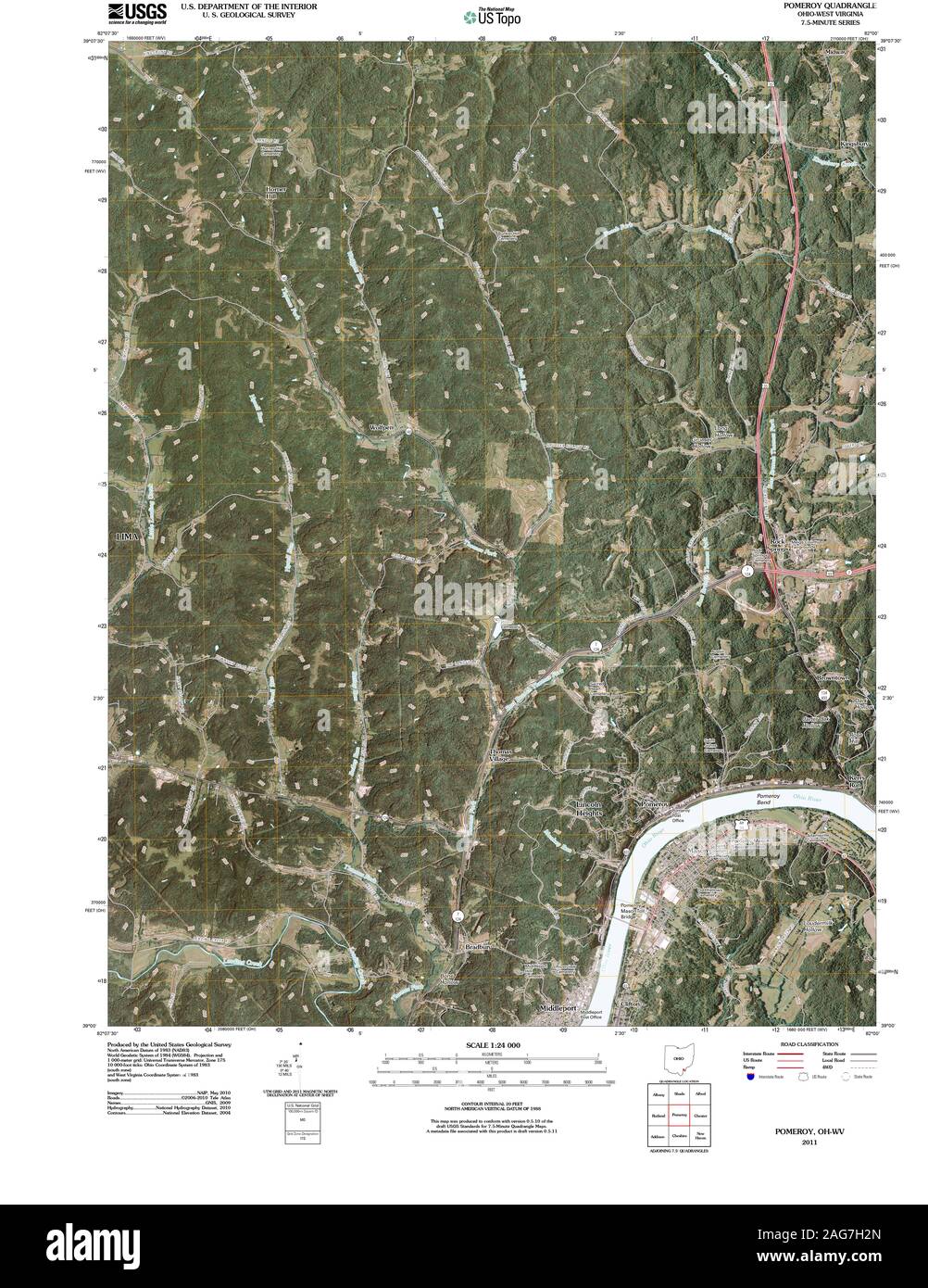 Brumsey Python Ohio Map Mappa di pomeroy ohio immagini e fotografie stock ad alta risoluzione ...