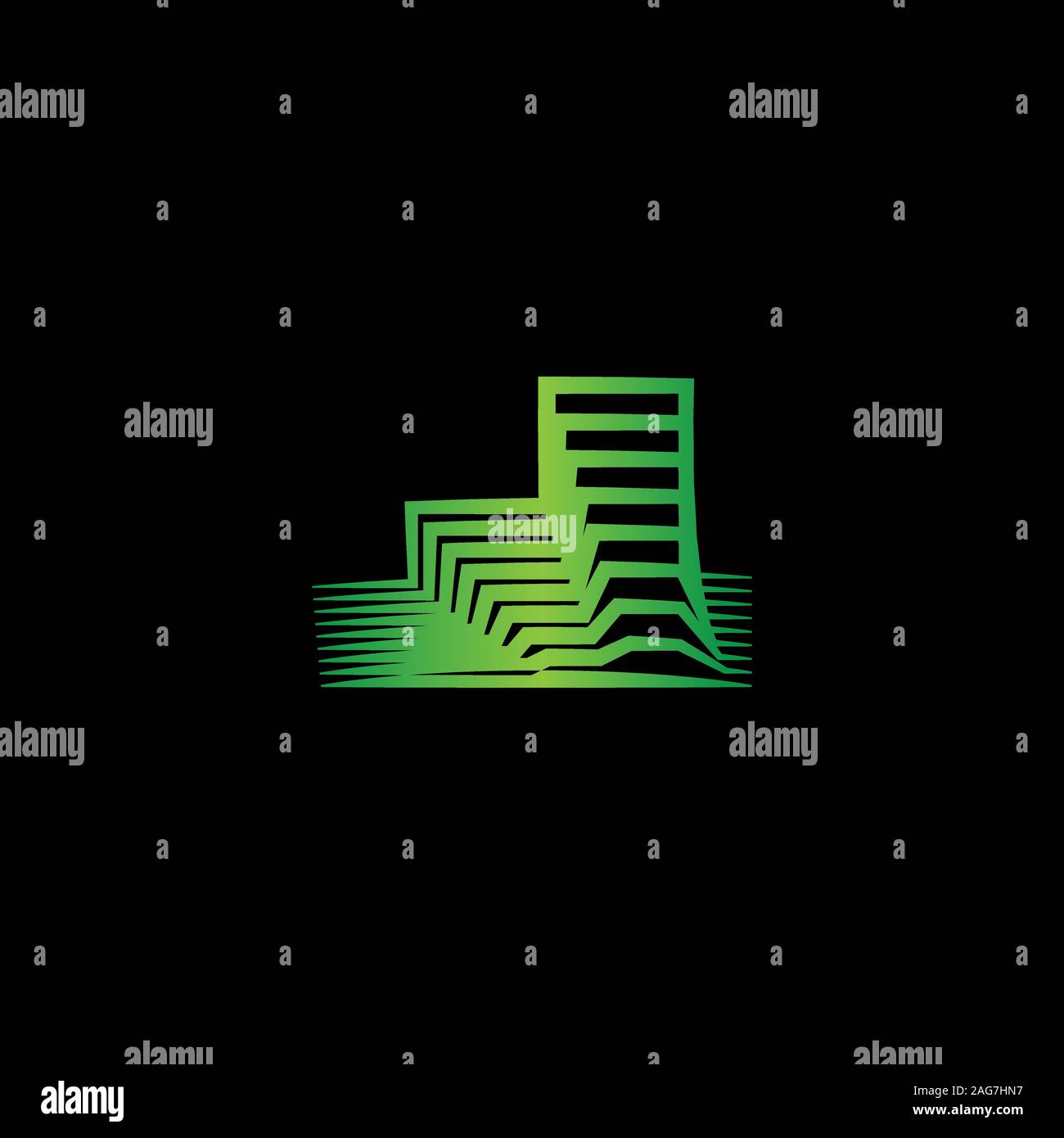 Isolato immobiliare di logo. Edificio icona di colore. Agenzia di noleggio logo. Icona di architettura. Costruzione agenzia di sviluppo logo. Città quartiere logotipo. Illustrazione Vettoriale