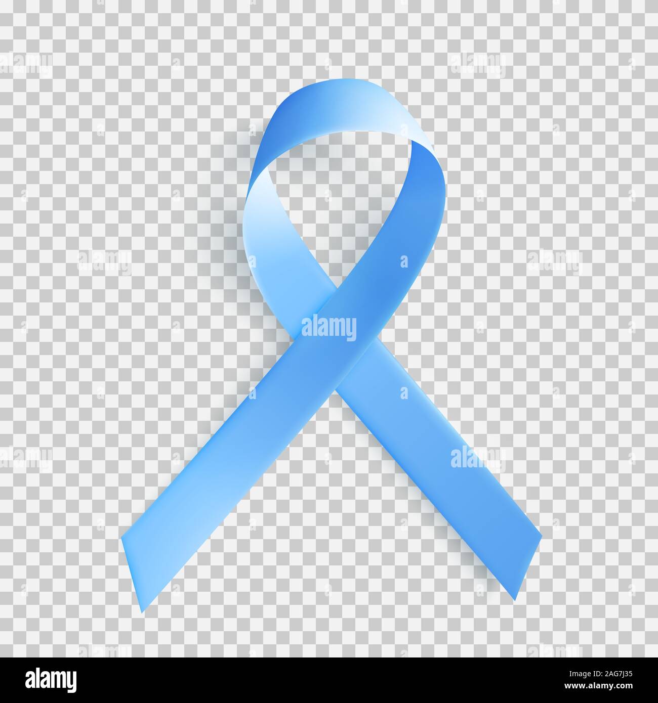 In raso nastro blu su sfondo trasparente. Realistico simbolo medico per il cancro della prostata di sensibilizzazione nel mese di novembre. Illustrazione Vettoriale. Illustrazione Vettoriale
