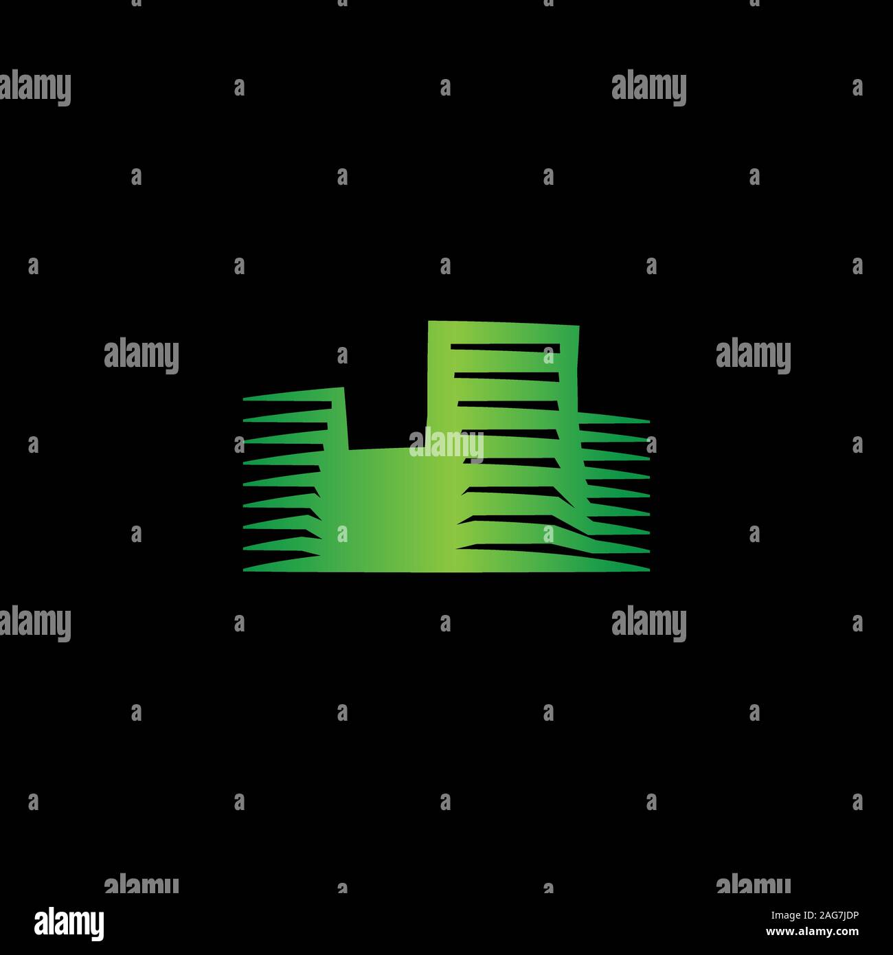 Isolato immobiliare di logo. Edificio icona di colore. Agenzia di noleggio logo. Icona di architettura. Costruzione agenzia di sviluppo logo. Città quartiere logotipo. Illustrazione Vettoriale
