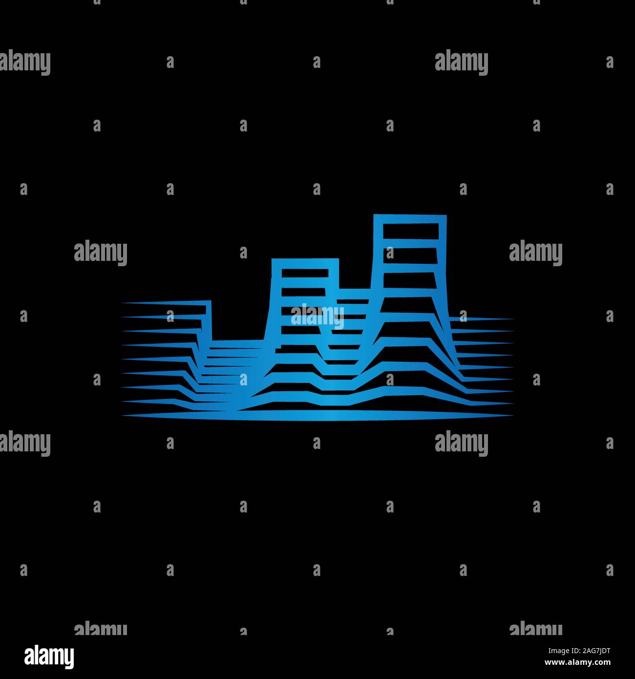 Isolato immobiliare di logo. Edificio icona di colore. Agenzia di noleggio logo. Icona di architettura. Costruzione agenzia di sviluppo logo. Città quartiere logotipo. Illustrazione Vettoriale