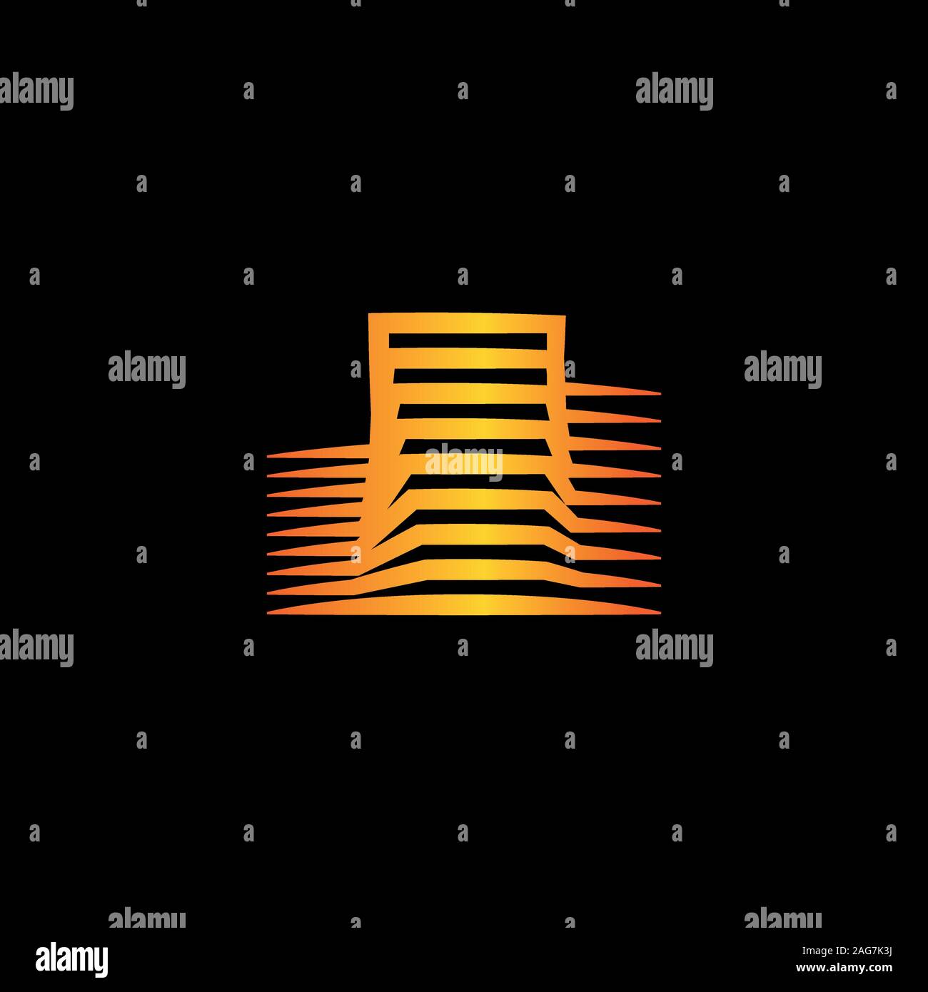 Isolato immobiliare di logo. Edificio icona di colore. Agenzia di noleggio logo. Icona di architettura. Costruzione agenzia di sviluppo logo. Città quartiere logotipo. Illustrazione Vettoriale