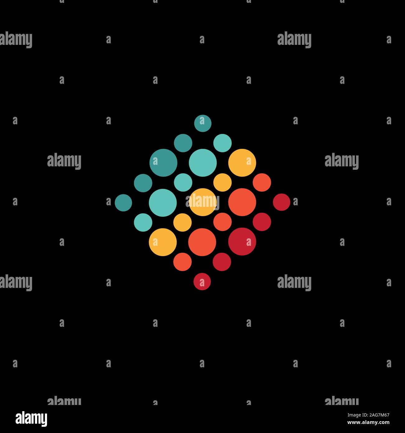 Abstract isolato logotipo colorati. Del logo a forma di cerchio. Abstract illustrazione vettoriale. Vettore di cerchio insolito logo unico. Illustrazione Vettoriale