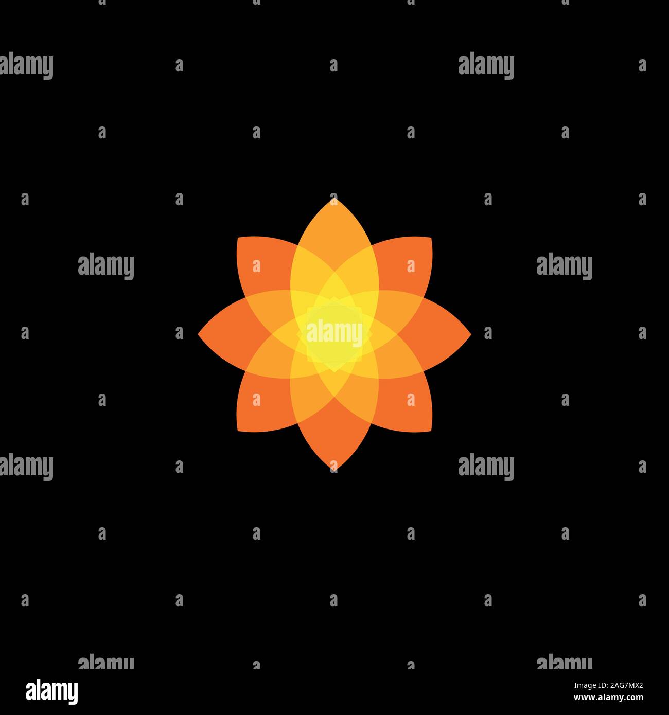 Abstract isolato star il logo colorato. Fiore di colore logo. Lotus logotipo vettoriale. Gladiolus vector logo.Daffodil il logo del vettore. La natura organica icona Illustrazione Vettoriale