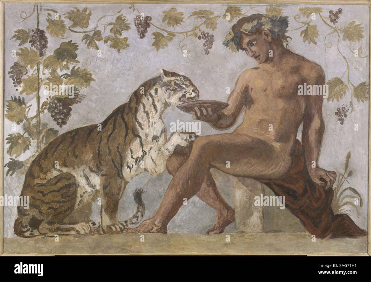 Bacco con una tigre, 1834. Presenti nella collezione di Mus&#xe9;e National Eug&#xe8;ne Delacroix. Foto Stock