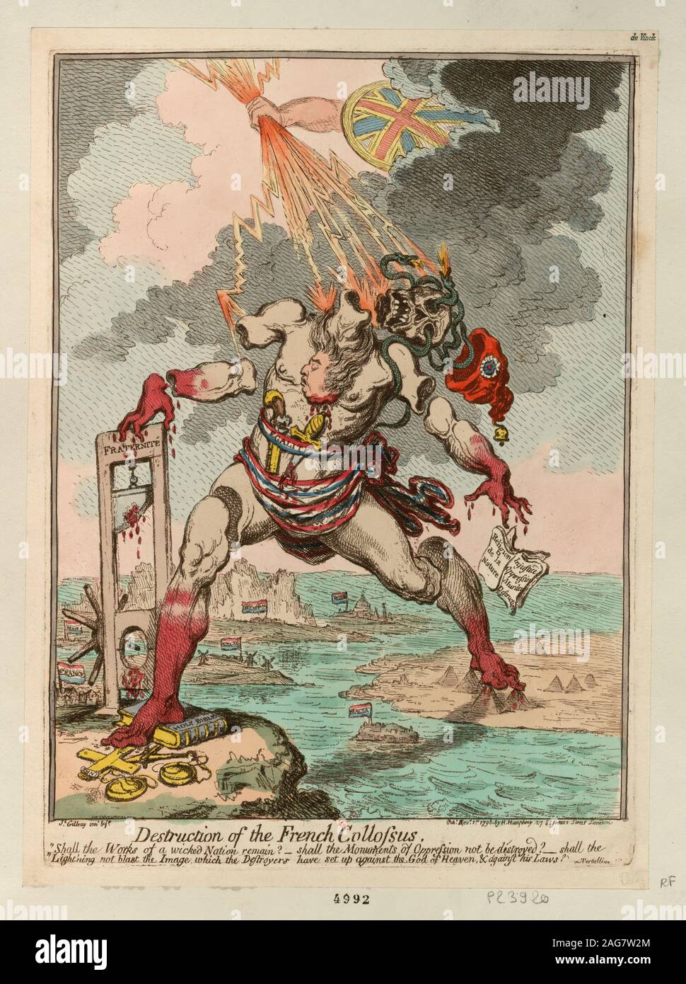 Distruzione del colosso francese, 1798. Presenti nella collezione di Biblioth&#xe8;que Nationale de France. Foto Stock