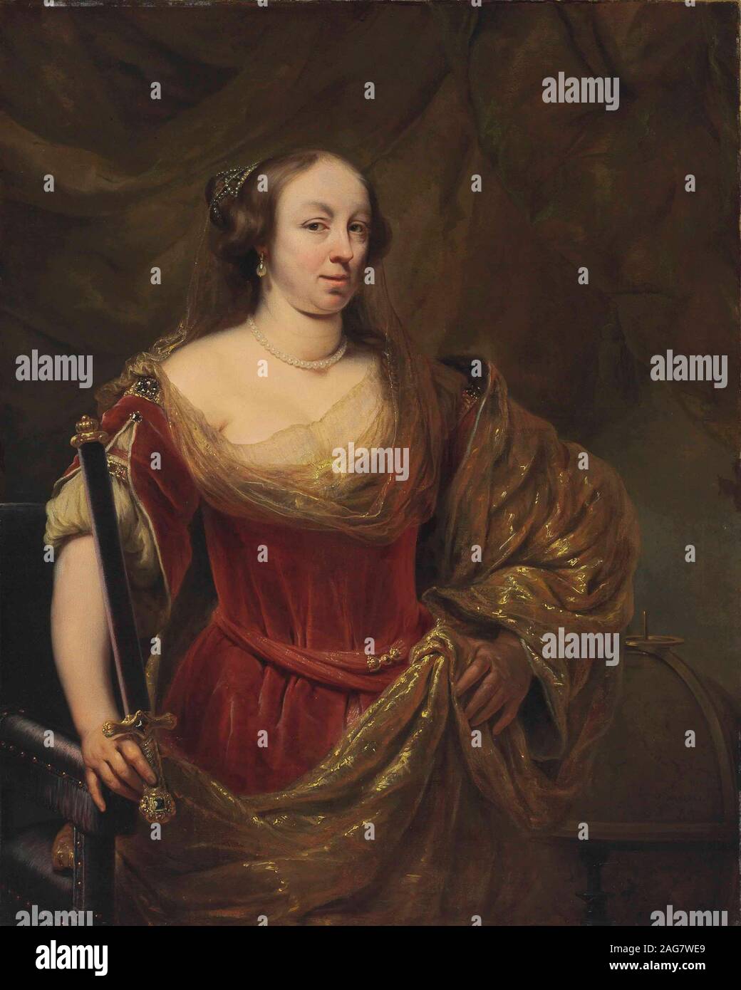 Ritratto di Maria Luigia Gonzaga (1611-1667), regina di Polonia. Collezione privata. Foto Stock