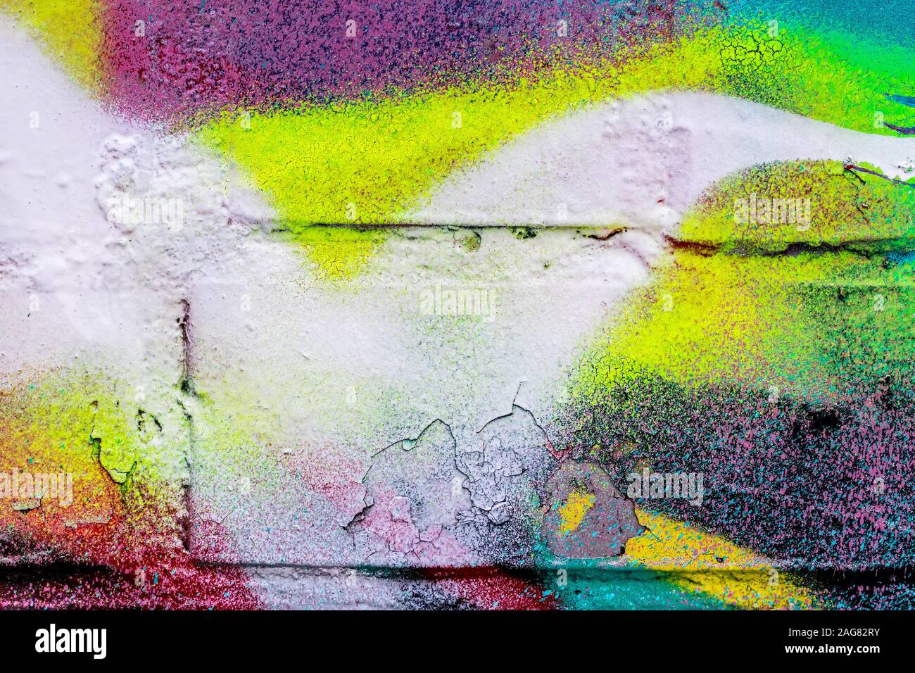 Frammento di graffiti colorati dipinta su un muro di mattoni. Texture. Sfondo astratti per la progettazione. Foto Stock
