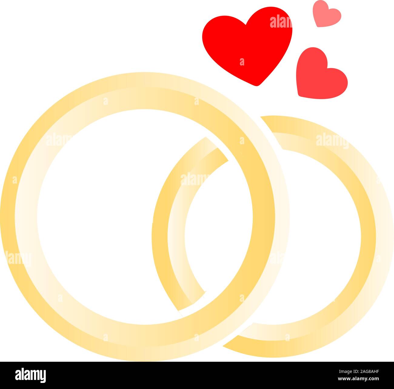 Progettato vettore logo isolato di anelli di nozze. Negozio gioielli. Simboli di nozze. Agenzia matrimoniale segno. Illustrazione Vettoriale