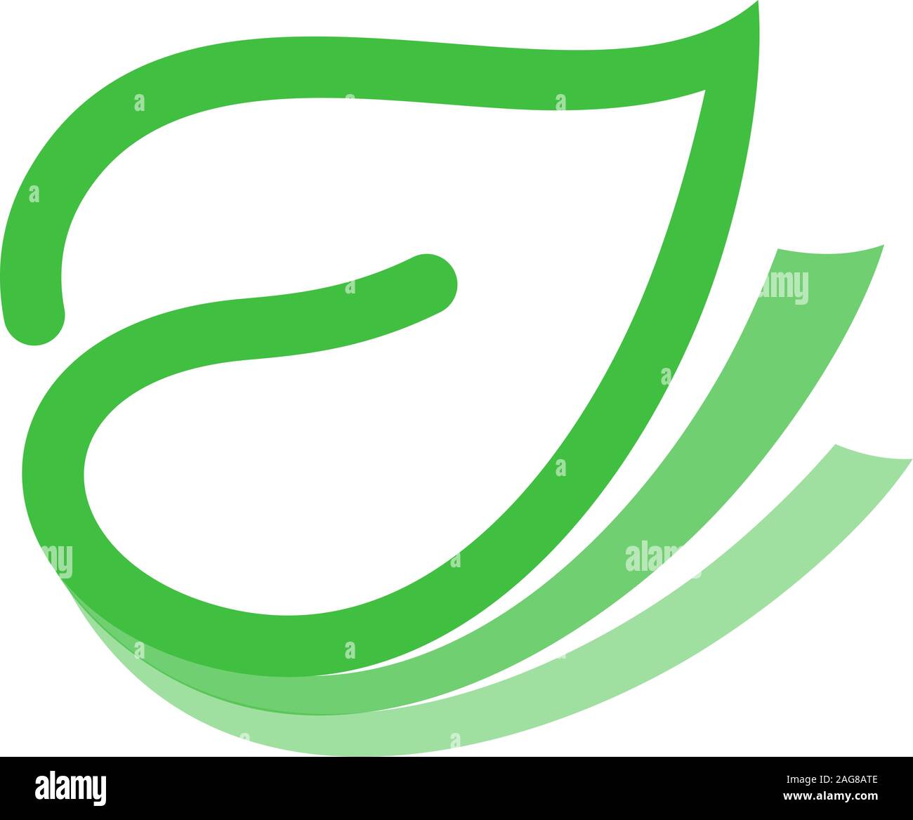 Abstract isolato il colore verde foglia logo di contorno. Logotipo Healthcare. La cosmesi naturale e la relativa icona. Eco System segno. Elemento a molla. Foglia di vettore Illustrazione Vettoriale