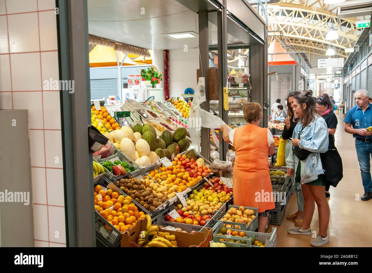 Mercado Municipal D. Pedro V / Dom Pedro V Mercato comunale, Coimbra, Portogallo Foto Stock