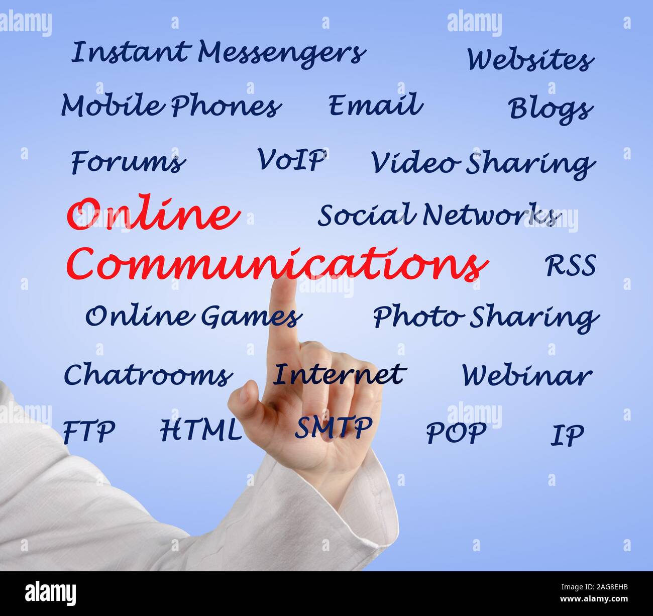 Le comunicazioni in linea Foto Stock