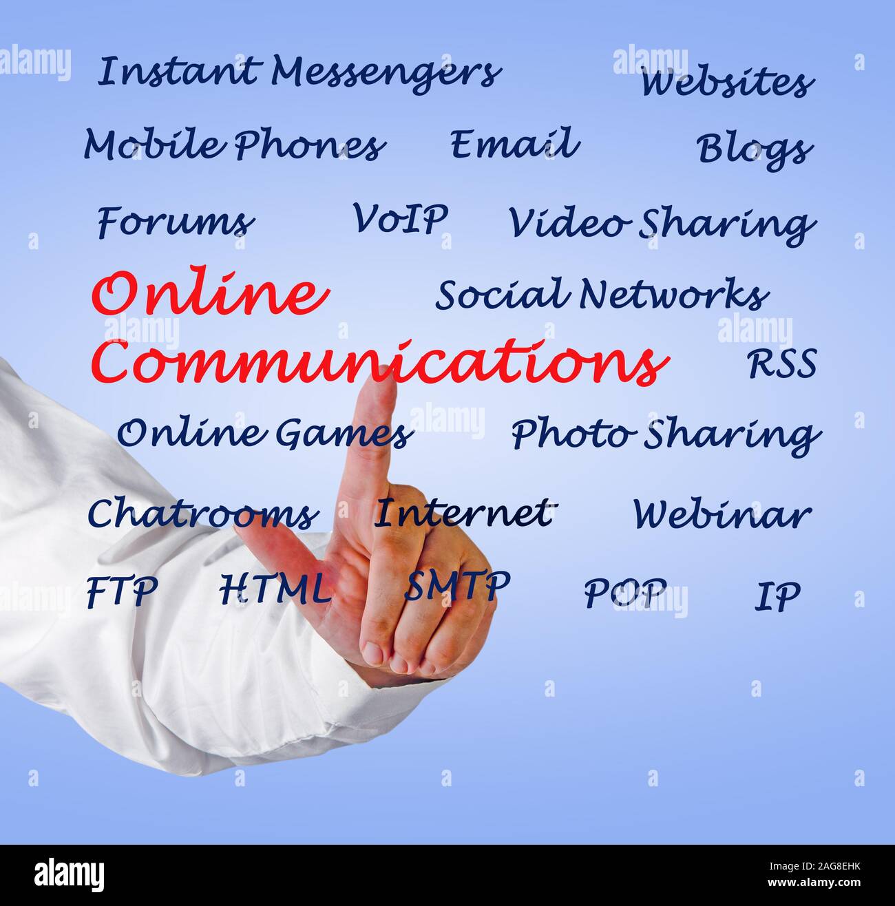 Le comunicazioni in linea Foto Stock