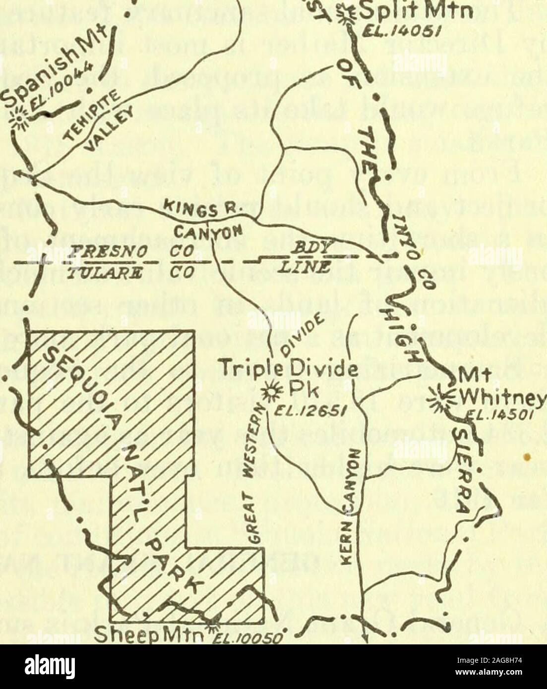 . Relazioni del ministero degli Interni per l'anno fiscale conclusosi il 30 giugno 1917. che prevede l'aggiunta di theKings River Paese, il Great Western dividere il Kern Canyon,e a circa 70 miglia di molto la cresta della sierra Nevada, includingMount Whitney, la montagna più alta negli Stati Uniti, exclusiveof Alaska, al Parco Nazionale di Sequoia. La proposta è calledthe maggiore progetto di Sequoia. Sorge in cima all'elencodelle meritorio parco progetti di estensione e speriamo ardentemente thatCongress nella sua prossima sessione si promulgare leggi lungo le linee di 1 vedasi fig Foto Stock