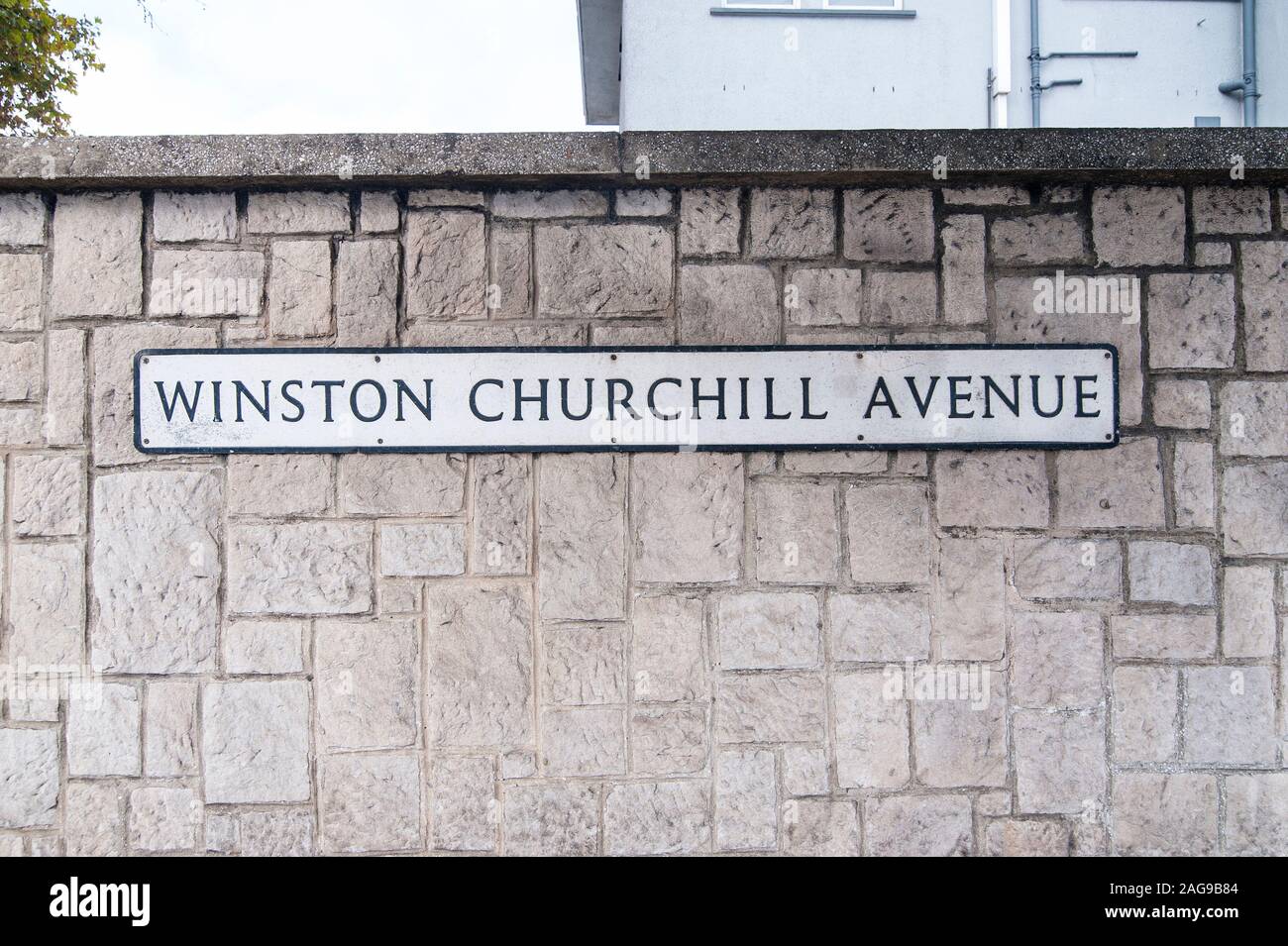 Regno Unito, Gibilterra: Winston Churchill Avenue, vicino al confine. Foto Stock