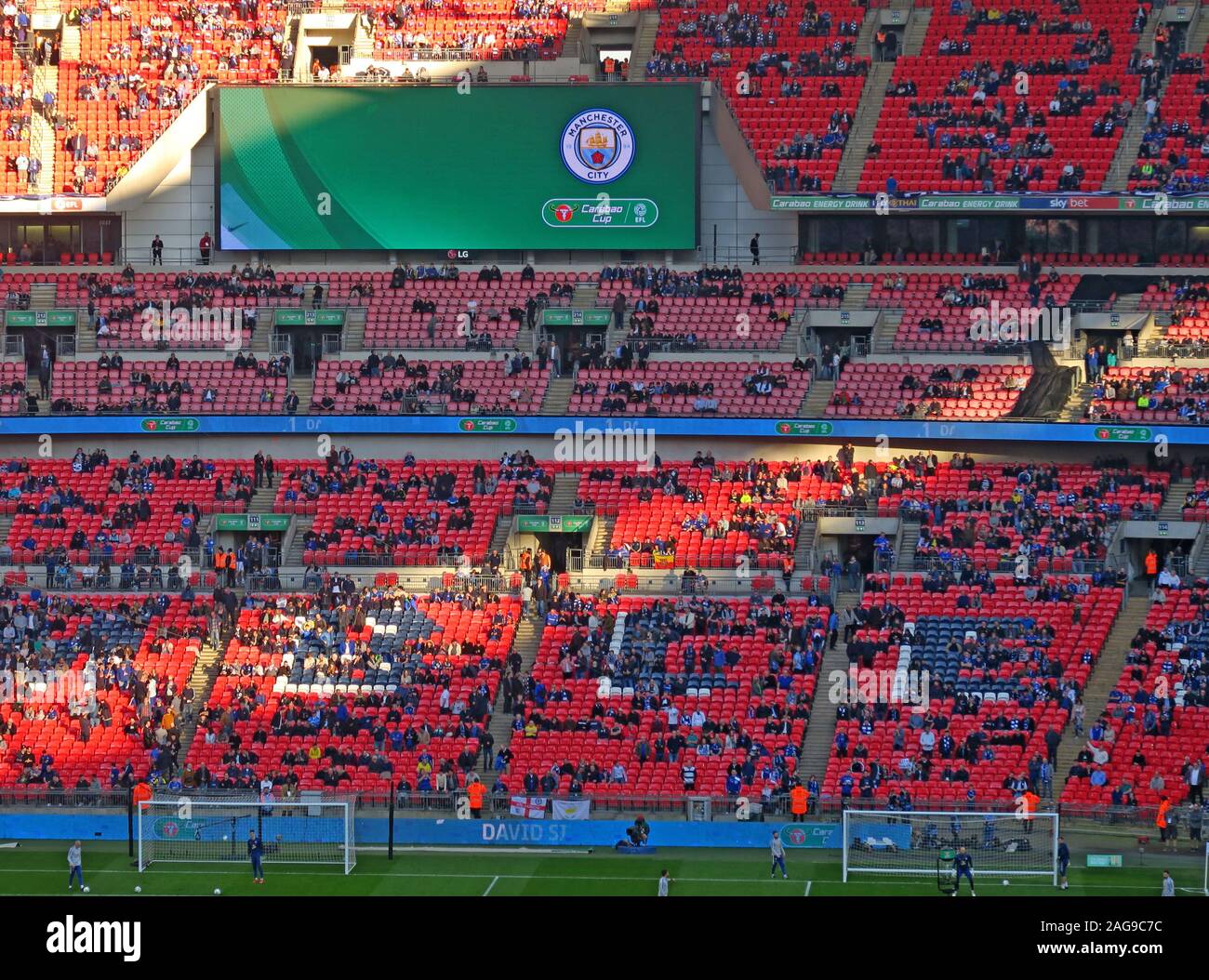 MCFC,Manchester City,Manchester City Football Club vs Chelsea,Carabao cup finale 24/02/2019 Lo stadio di Wembley a Londra, Inghilterra, Regno Unito - Feb2019 Foto Stock