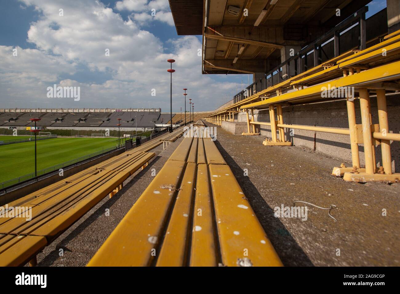 Splendida vista dello Stadio abbandonato di Strahov catturato a Praga Foto Stock