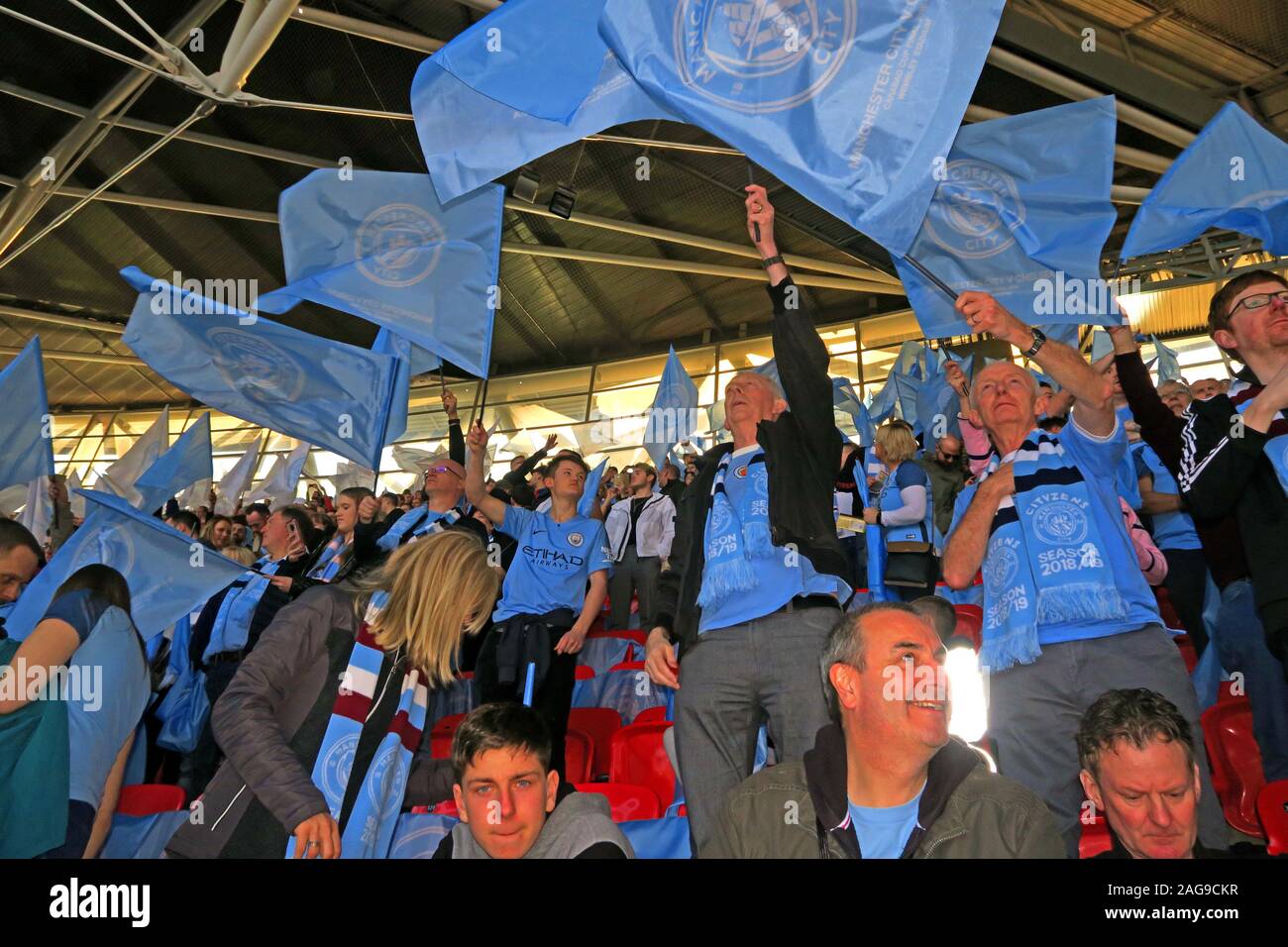 MCFC,Manchester City,Manchester City Football Club vs Chelsea,Carabao cup finale 24/02/2019 Lo stadio di Wembley a Londra, Inghilterra, Regno Unito - Feb2019 Foto Stock