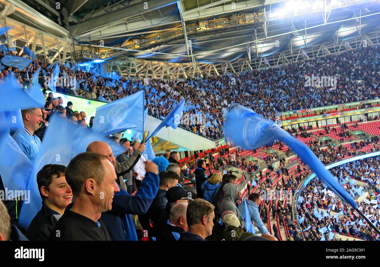MCFC,Manchester City,Manchester City Football Club vs Chelsea,Carabao cup finale 24/02/2019 Lo stadio di Wembley a Londra, Inghilterra, Regno Unito - Feb2019 Foto Stock