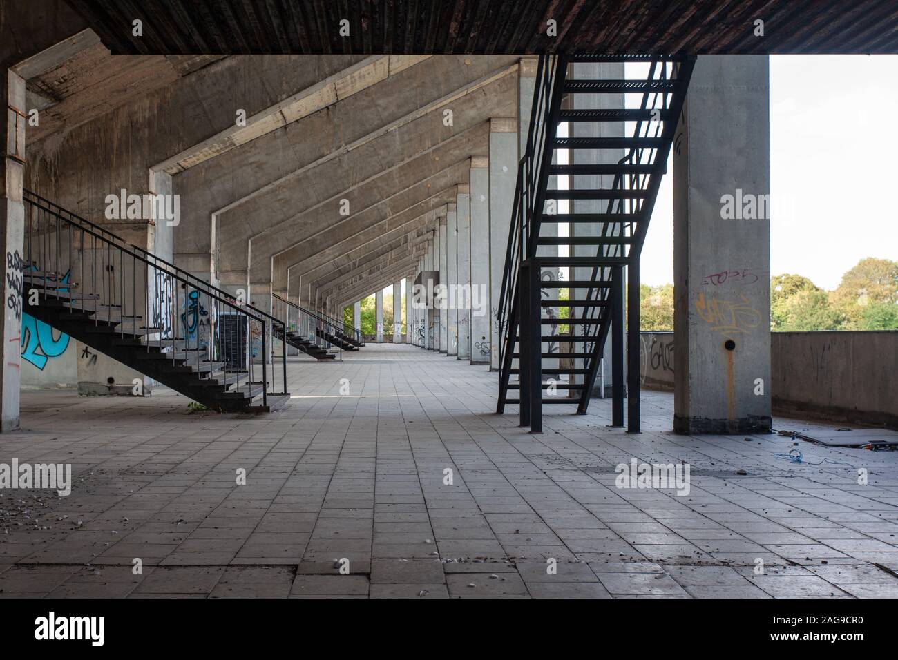 Splendida vista dello Stadio abbandonato di Strahov catturato a Praga Foto Stock