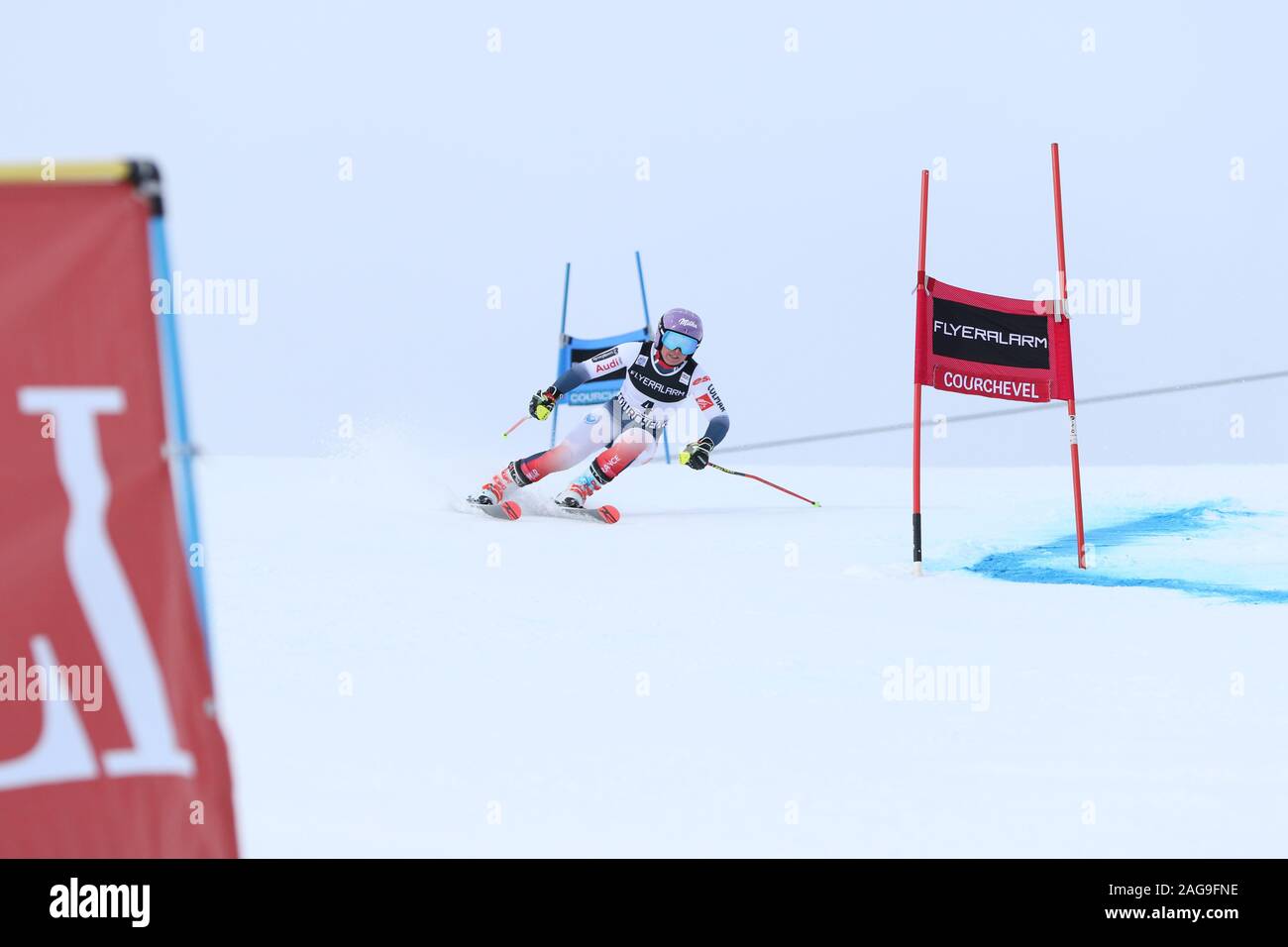 17 dic 2019 Courchevel Francia Tessa Worley Audi FIS Coppa del Mondo di sci alpino 2019/20 Womens Slalom Gigante Sci Sport neve Inverno Invernale Foto Stock