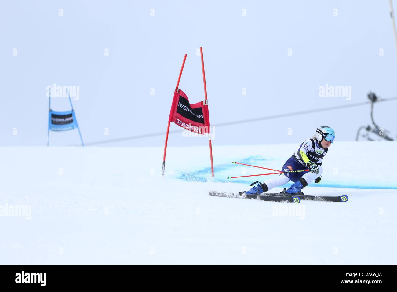 17 dic 2019 Courchevel Francia Audi FIS World Cup 2019/20 Womens Slalom Gigante Foto Stock